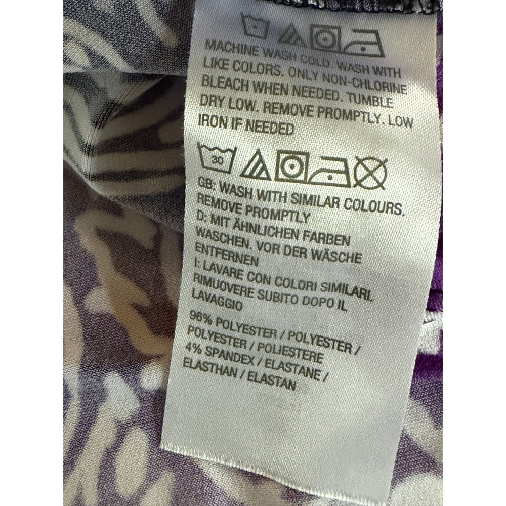 Susan Graver Women's Liquid Knit Tunic Top Sz XL Pink Purple Floral V-Neck - Picture 5 of 5
